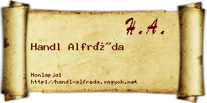 Handl Alfréda névjegykártya
